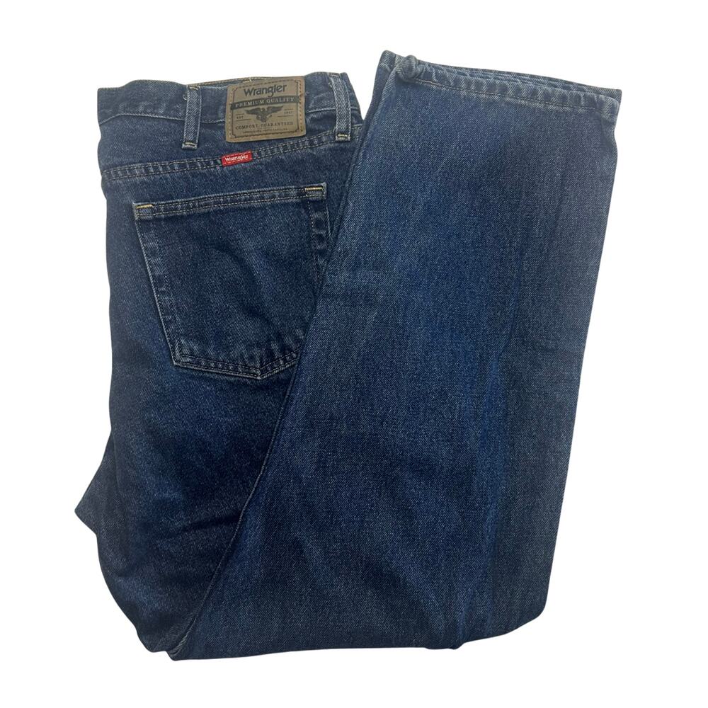 Wrangler Five Star Premium Men's 38x29 Dark Wash Flex Jeans Regular Fit